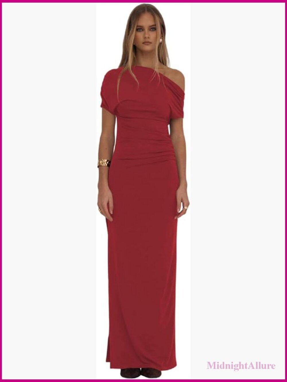 Asymmetrical One Shoulder Maxi Dress Formal Wedding Guest Cocktail